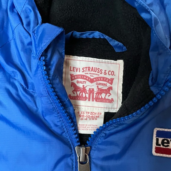 Levi's Warm Blue Lined Hooded Jacket Kids Size 3-4 yo - Picture 4 of 7